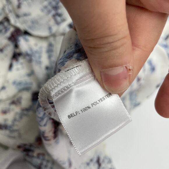 Cynthia Rowley Top Womens Large White Snake Print Button Up Blouse - Picture 4 of 7